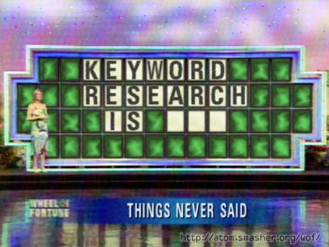 Puzzle: Keyword research is... (hint: things never said)